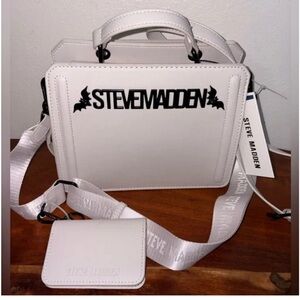 Steve Madden Cream Satchel with Strap and Pouch